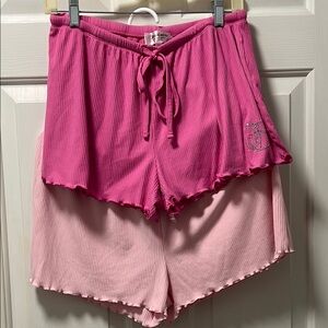 Juicy Couture Pink and Light Pink Ruffled Sleep Shorts Size Large (Set Of Two)
